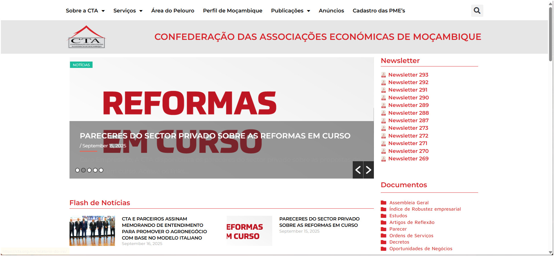 Website of CTA
