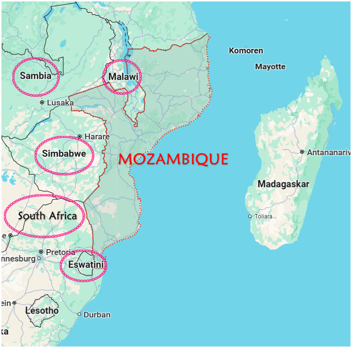 . Neighboring countries such as Zimbabwe, Malawi, Zambia, and Eswatini rely heavily on Mozambique's infrastructure for access to global markets