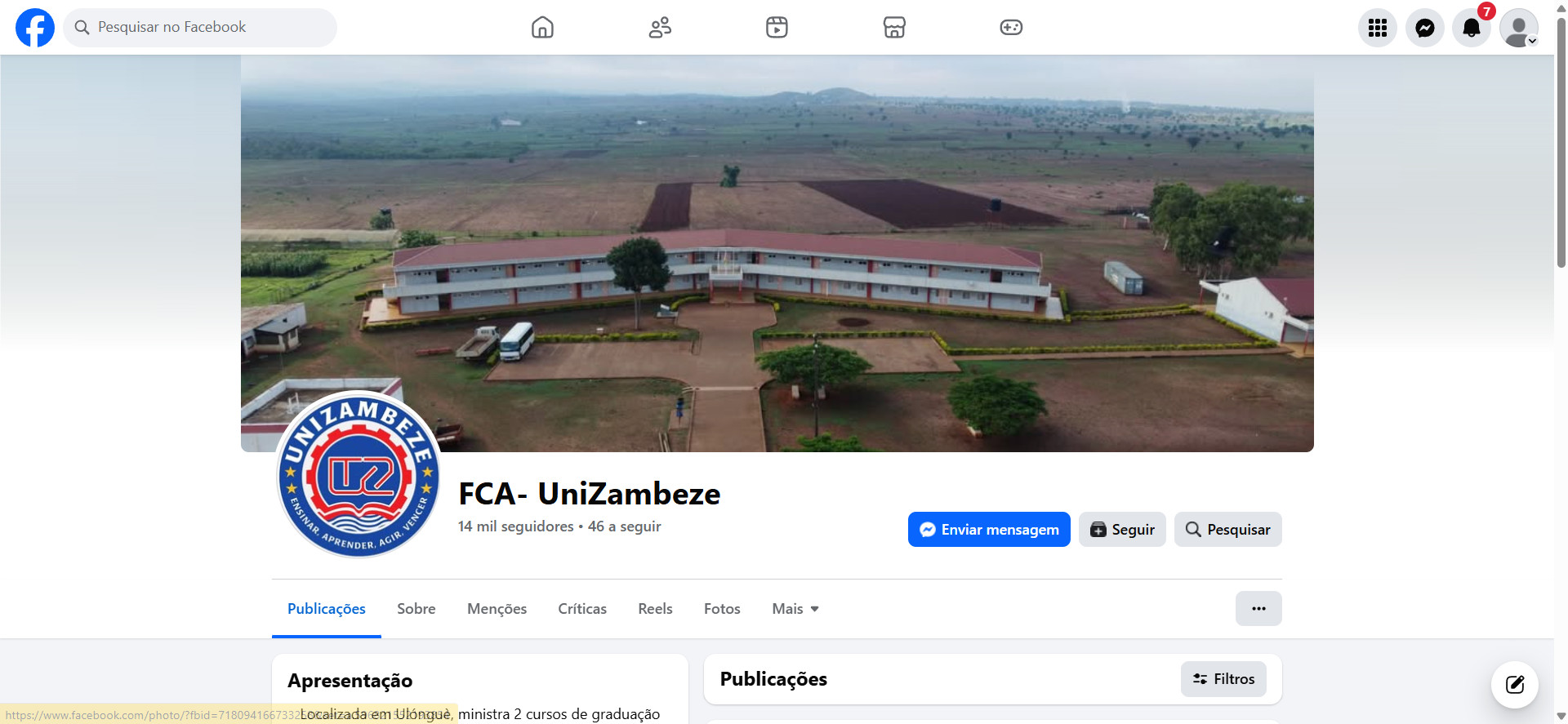 FCA- UniZambeze - Facebook