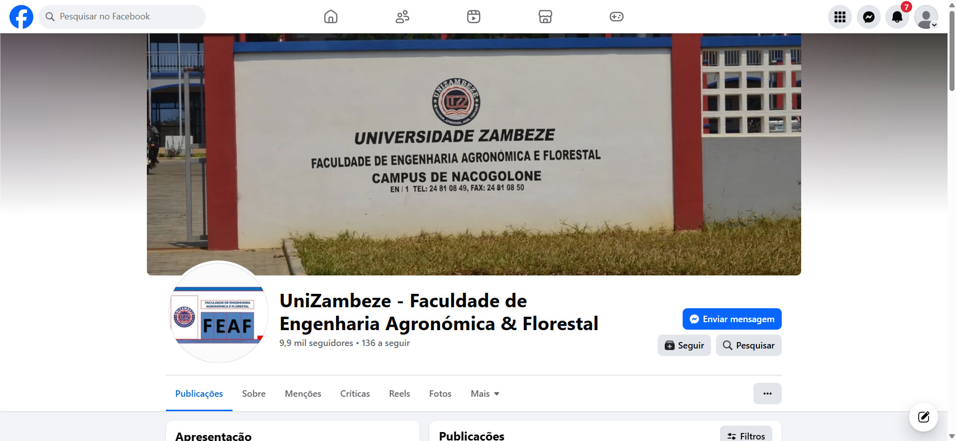 UniZambeze - Faculdade de Engenharia Agronómica & Florestal - Facebook