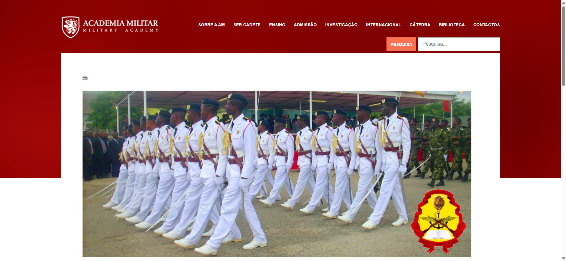 WEBSITE ----> Academia Militar "Marechal Samora Machel" (AM)