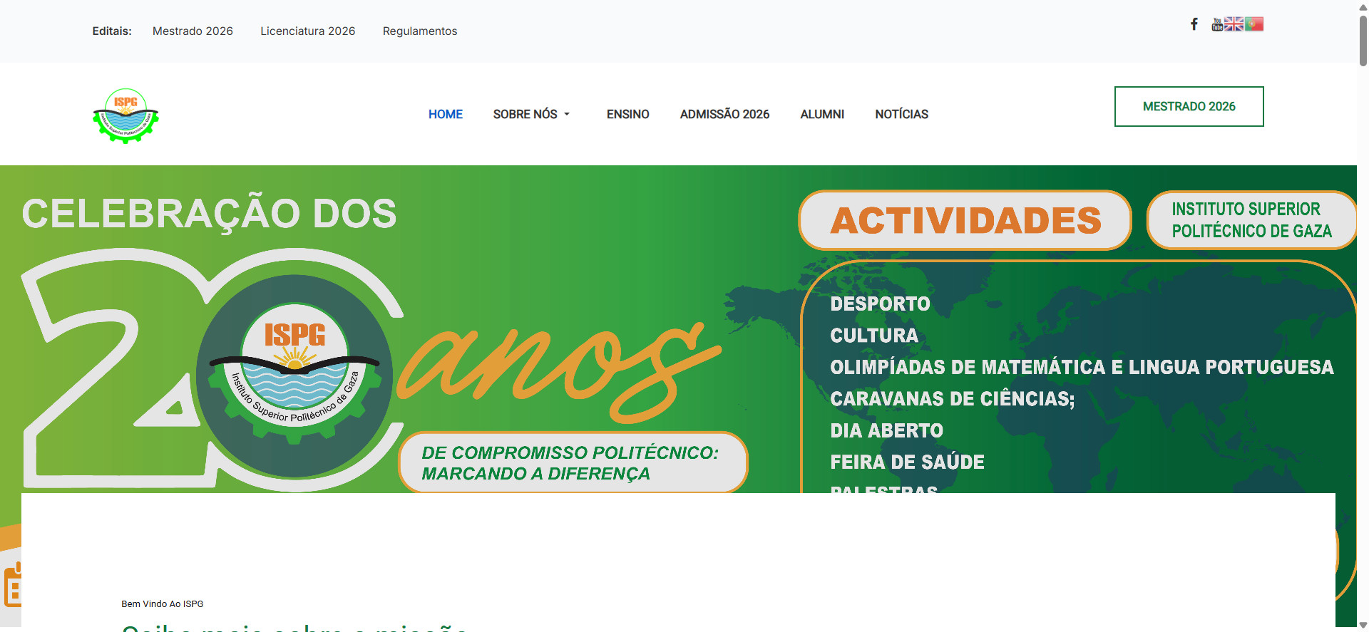 WEB SITE ---->  Instituto Superior Politécnico de Gaza (ISPG)