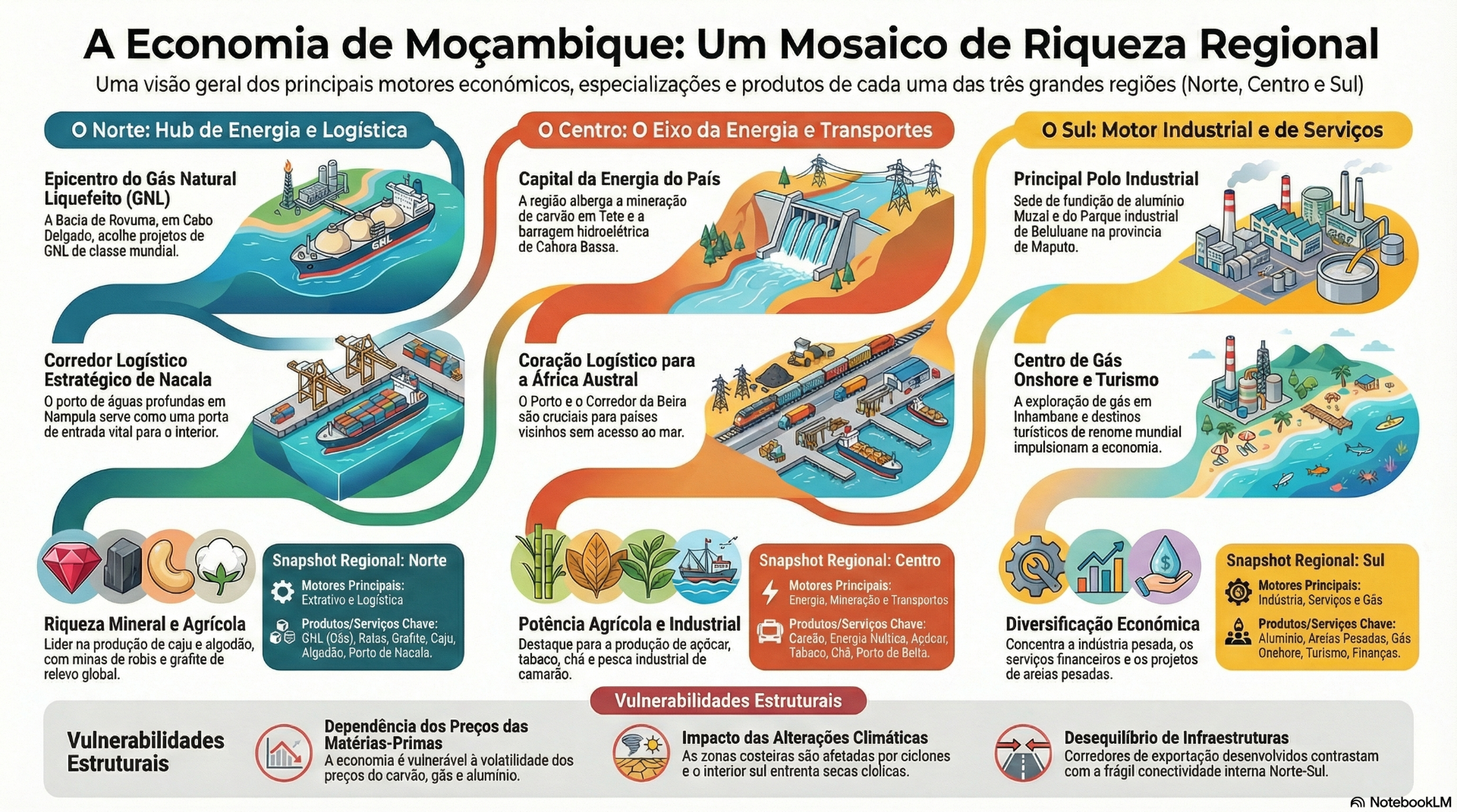 ECONOMIA DE MOÇAMBIQUE POR REGIÃO