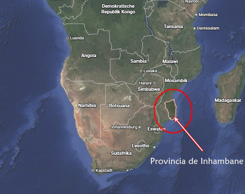 Provincia de Inhambane localizacao